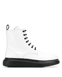 Мужские белые кожаные повседневные ботинки от Alexander McQueen