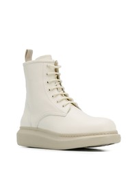 Мужские белые кожаные повседневные ботинки от Alexander McQueen