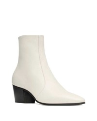 Мужские белые кожаные повседневные ботинки от Saint Laurent