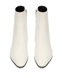 Мужские белые кожаные повседневные ботинки от Saint Laurent