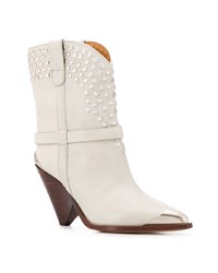 Белые кожаные полусапоги от Isabel Marant