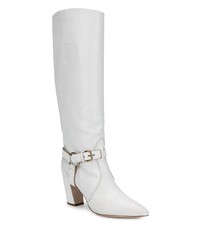 Белые кожаные полусапоги от Miu Miu