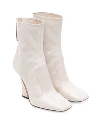 Белые кожаные полусапоги от Fendi
