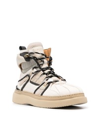 Мужские белые кожаные рабочие ботинки от Buscemi