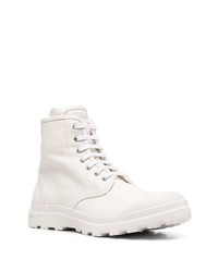 Мужские белые кожаные рабочие ботинки от Officine Creative
