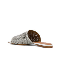 Белые кожаные сабо с вырезом от Clergerie