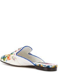 Белые кожаные сабо с украшением от Dolce & Gabbana