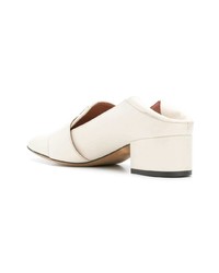 Белые кожаные сабо от Bally