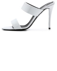 Белые кожаные сабо от Giuseppe Zanotti