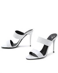 Белые кожаные сабо от Giuseppe Zanotti