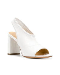 Белые кожаные сабо от MM6 MAISON MARGIELA