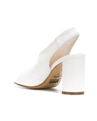 Белые кожаные сабо от MM6 MAISON MARGIELA