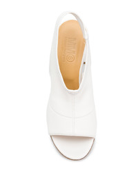 Белые кожаные сабо от MM6 MAISON MARGIELA