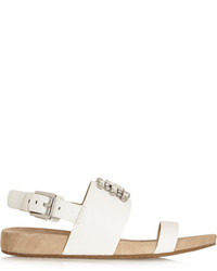 Белые кожаные сандалии на плоской подошве с украшением от MICHAEL Michael Kors