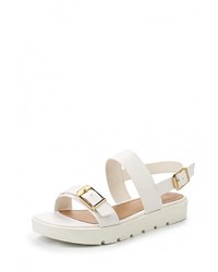 Белые кожаные сандалии на плоской подошве от Aldo