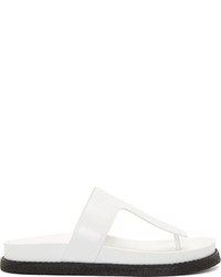 Белые кожаные сандалии на плоской подошве от Alexander Wang