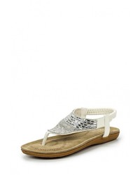 Белые кожаные сандалии на плоской подошве от Amazonga