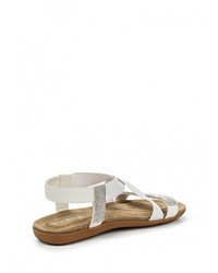 Белые кожаные сандалии на плоской подошве от Amazonga