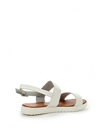Белые кожаные сандалии на плоской подошве от Beppi