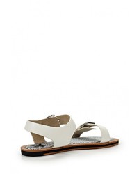 Белые кожаные сандалии на плоской подошве от Betsy