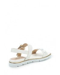 Белые кожаные сандалии на плоской подошве от Betsy