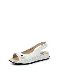 Белые кожаные сандалии на плоской подошве от Betsy