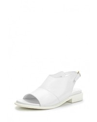 Белые кожаные сандалии на плоской подошве от Botticelli Limited