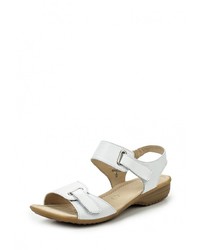 Белые кожаные сандалии на плоской подошве от Caprice