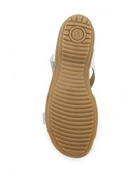 Белые кожаные сандалии на плоской подошве от Caprice