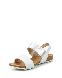 Белые кожаные сандалии на плоской подошве от Caprice