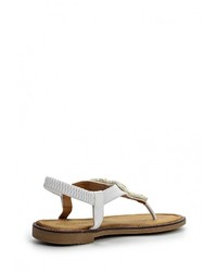 Белые кожаные сандалии на плоской подошве от Catisa