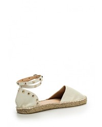 Белые кожаные сандалии на плоской подошве от Ella