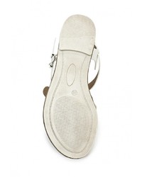 Белые кожаные сандалии на плоской подошве от Exquily
