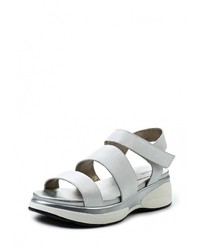 Белые кожаные сандалии на плоской подошве от HCS