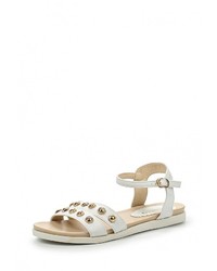 Белые кожаные сандалии на плоской подошве от Inario