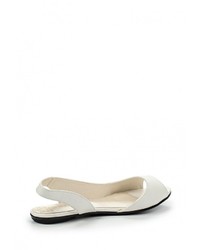 Белые кожаные сандалии на плоской подошве от Instreet