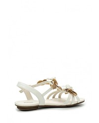 Белые кожаные сандалии на плоской подошве от Instreet