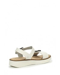 Белые кожаные сандалии на плоской подошве от Instreet