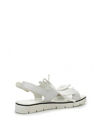 Белые кожаные сандалии на плоской подошве от Keddo