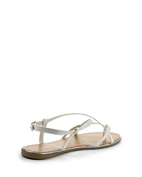 Белые кожаные сандалии на плоской подошве от L.Day