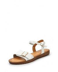 Белые кожаные сандалии на плоской подошве от L.Day