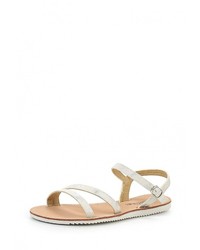 Белые кожаные сандалии на плоской подошве от Lola Blue