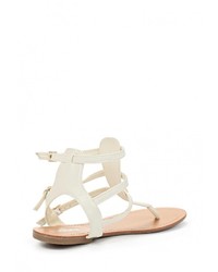 Белые кожаные сандалии на плоской подошве от Malien