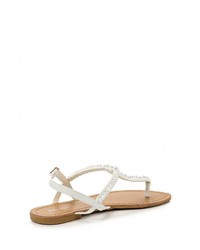 Белые кожаные сандалии на плоской подошве от Malien