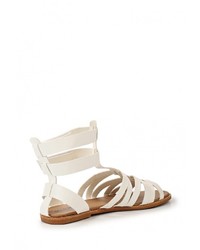 Белые кожаные сандалии на плоской подошве от Malien