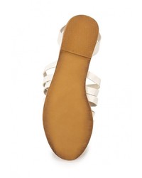 Белые кожаные сандалии на плоской подошве от Malien