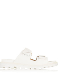 Белые кожаные сандалии на плоской подошве от Marc by Marc Jacobs