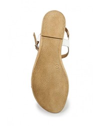 Белые кожаные сандалии на плоской подошве от Marco Tozzi