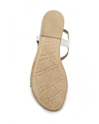 Белые кожаные сандалии на плоской подошве от Marco Tozzi