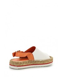 Белые кожаные сандалии на плоской подошве от MAX&amp;Co